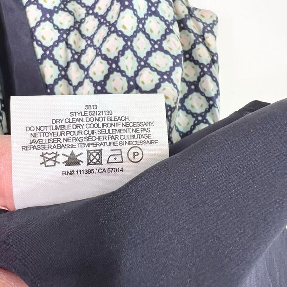 Tory Burch Blouse Silk Womens 0 (XS) Multi Color Necktie Sleeveless Pattern Top - Picture 7 of 10